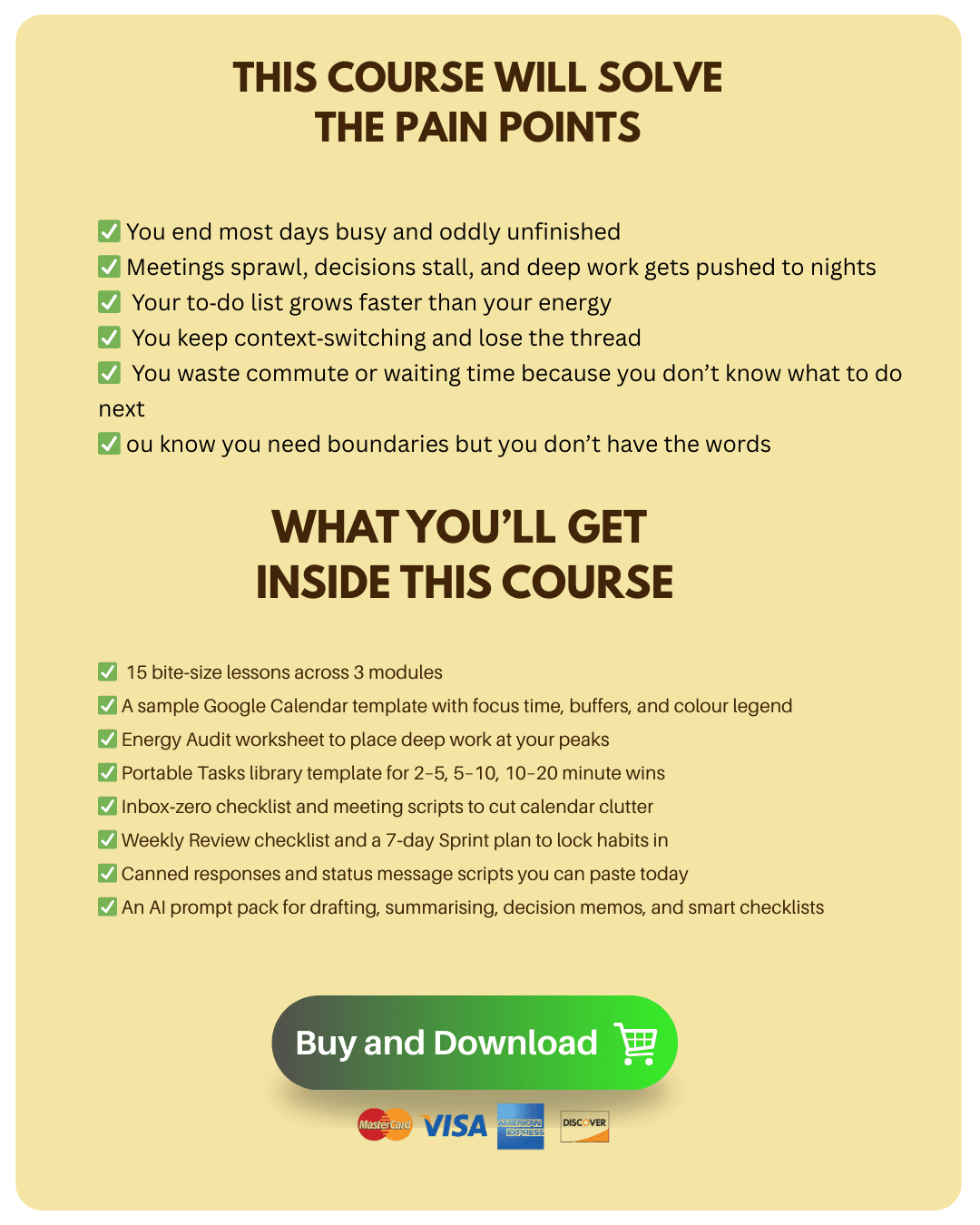 Regain command of your Time and Schedule Course (2)